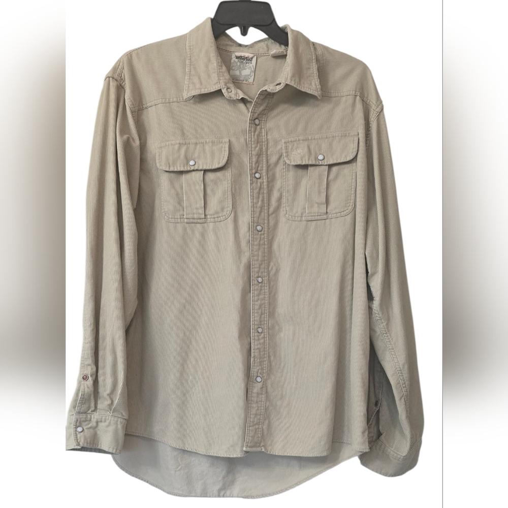 Vntg Timberland Corduroy Men's Button-Up Utility Shirt Size XXL